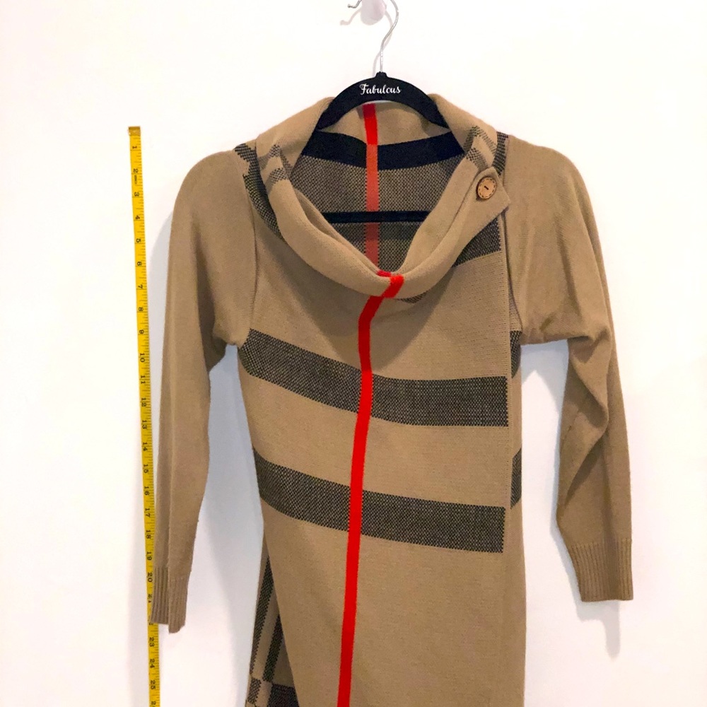 Mock Burberry wrap cardigan